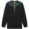 Marcelo Burlon County Of Milan Marcelo Burlon Long Sleeve Bezier Wings Basic T-shirt In Black