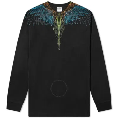 Marcelo Burlon County Of Milan Marcelo Burlon Long Sleeve Bezier Wings Basic T-shirt In Black
