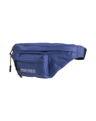Marcelo Burlon County Of Milan Marcelo Burlon Man Belt Bag Blue Size - Textile Fibers