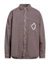 Marcelo Burlon County Of Milan Marcelo Burlon Man Denim Shirt Light Brown Size L Cotton In Beige
