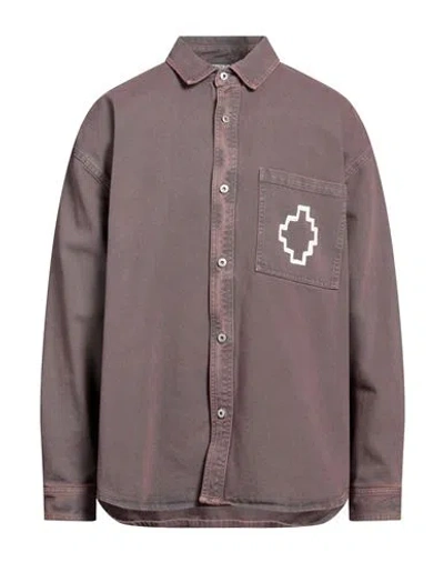 Marcelo Burlon County Of Milan Marcelo Burlon Man Denim Shirt Light Brown Size L Cotton In Beige