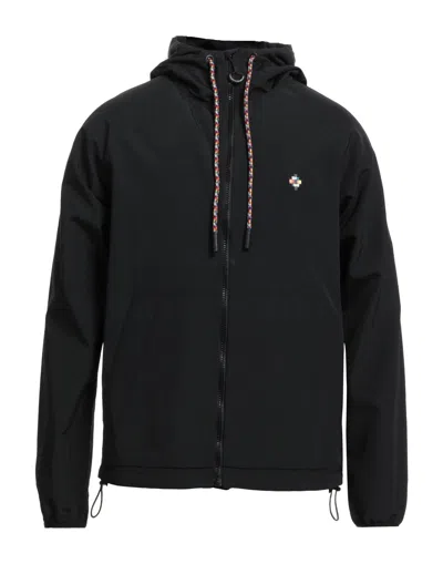 Marcelo Burlon County Of Milan Black Lightweight Windbreaker Jacket In Nero