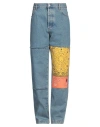 Marcelo Burlon County Of Milan Marcelo Burlon Man Jeans Blue Size 30 Cotton, Acrylic, Polyester In Blue