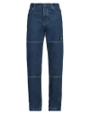 Marcelo Burlon County Of Milan Straight Leg Regular Fit Jeans With Visible Stitching 21cm In Blue