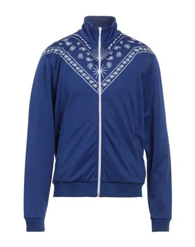 Marcelo Burlon County Of Milan Marcelo Burlon Man Sweatshirt Blue Size S Polyester, Cotton