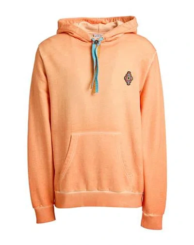 MARCELO BURLON COUNTY OF MILAN MARCELO BURLON MAN SWEATSHIRT ORANGE SIZE S COTTON, ELASTANE, POLYESTER