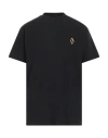 Marcelo Burlon County Of Milan Marcelo Burlon Man T-shirt Black Size S Organic Cotton, Elastane In Black