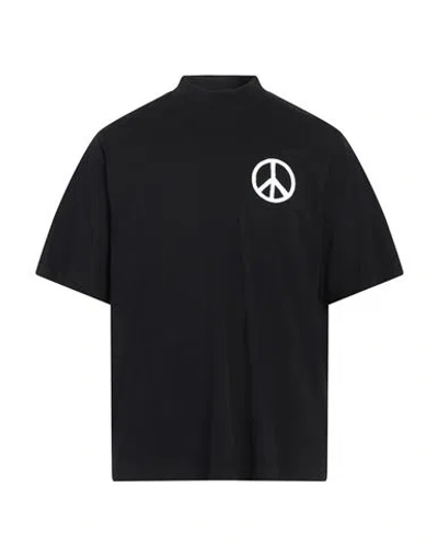 Marcelo Burlon County Of Milan Marcelo Burlon Man T-shirt Black Size S Cotton, Elastane