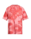 Marcelo Burlon County Of Milan Marcelo Burlon Man T-shirt Tomato Red Size L Cotton, Polyester In Tomato Red