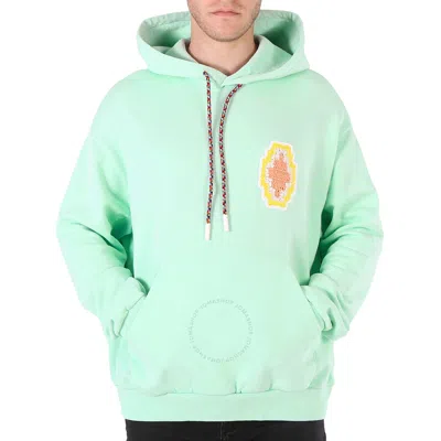 Marcelo Burlon County Of Milan Marcelo Burlon Men's Baby Blue Macrame Cross Patch Hoodie In Green