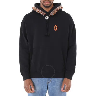 Marcelo Burlon County Of Milan Fringes Comfort Hoodie Sweatshirt In Orange/black