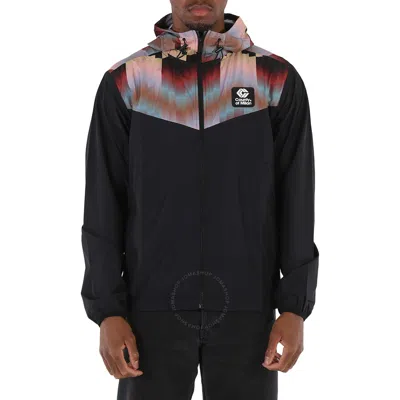 Marcelo Burlon County Of Milan Marcelo Burlon Men's Black Pink County Of Milan Logo Printed Zip-up Jacket