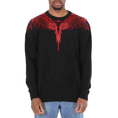 Pre-owned Marcelo Burlon County Of Milan Marcelo Burlon Men's Black Red Icon Wings Sweater, Size Small