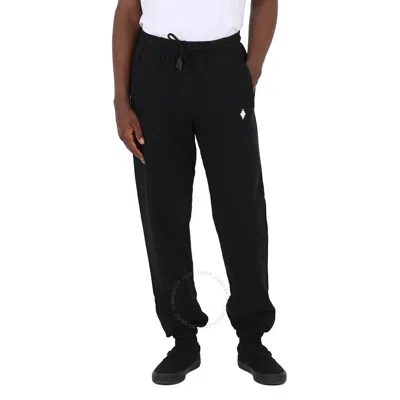 Marcelo Burlon County Of Milan Marcelo Burlon Men's Black White Cross Logo-print Cotton Track Pants