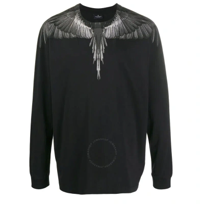 Marcelo Burlon County Of Milan Marcelo Burlon Men's Black Wings Long Sleeve Cotton T-shirt