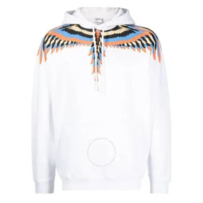 Marcelo Burlon County Of Milan Wings-print Cotton Hoodie In Pink/white