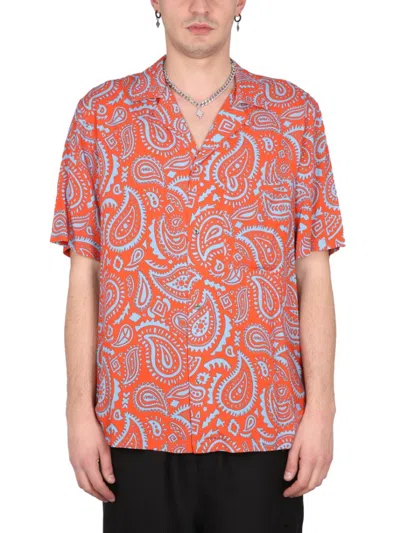 Marcelo Burlon County Of Milan Marcelo Burlon Paisley Hawaii Shirt In Red