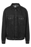 MARCELO BURLON COUNTY OF MILAN MARCELO BURLON SLIM FIT TEMPERA CROSS STONE DENIM JACKET