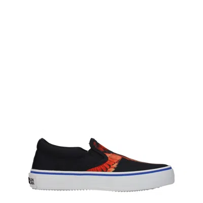 MARCELO BURLON COUNTY OF MILAN MARCELO BURLON SLIP ON ICON WINGS UOMO TESSUTO NERO/ROSSO