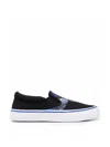 Marcelo Burlon County Of Milan Black Fabric Slip-on Loafer In Black