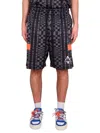 Marcelo Burlon County Of Milan Marcelo Burlon Aop Folk Kappa Soccer Shorts In Black