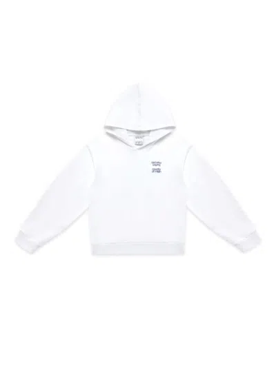 Marcelo Burlon County Of Milan Kids' Mbcm Panther Cotton Hoodie In White