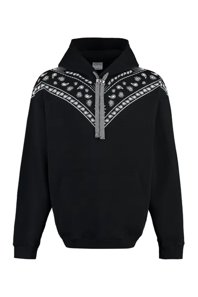 Marcelo Burlon County Of Milan Men's Bandana Print Hooded Sweatshirt For Fw23 In Black