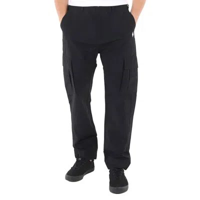 Marcelo Burlon County Of Milan Men's Black White Cross Logo Cargo Pants In Blue