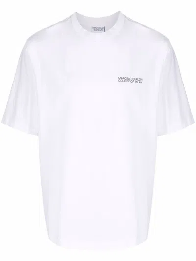 MARCELO BURLON COUNTY OF MILAN MEN'S COTTON CREW-NECK T-SHIRT