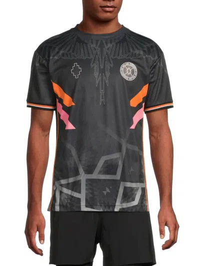 Marcelo Burlon County Of Milan Men's County Soccer Graphic T-shirt In Black