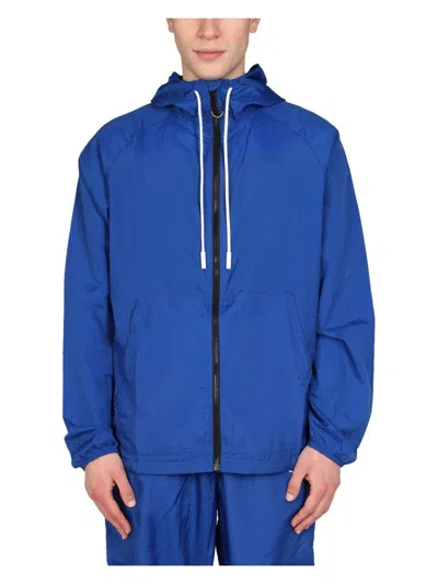 MARCELO BURLON COUNTY OF MILAN MEN'S CROSS PRINT WINDBREAKER JACKET