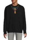 Marcelo Burlon County Of Milan Marcelo Burlon Feathers Necklace Crewneck Sweatshirt Man Sweatshirt Black Size Xl Cotton In Black