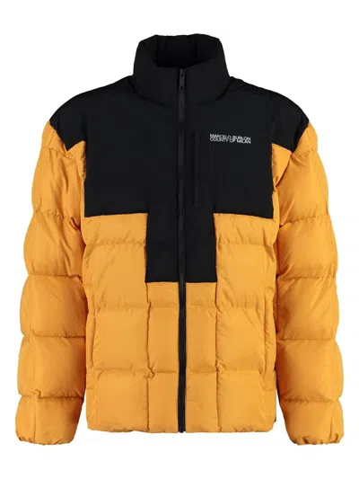 Marcelo Burlon County Of Milan Cross Puffer Jacket In Ocher