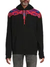 Marcelo Burlon County Of Milan Curved Wings-print Hoodie In Black