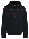 Marcelo Burlon County Of Milan Stitch Wings Cotton Hoodie In Black