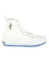 Marcelo Burlon County Of Milan Marcelo Burlon Vulcanized High-top Sneakers Man Sneakers White Size 9 Cotton In White Multi