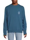 Marcelo Burlon County Of Milan Tempra Cross Crewneck Sweatshirt In Blue