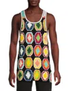 Marcelo Burlon County Of Milan Men's Macrame Knit Tank In Rainbow Multi
