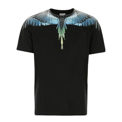 Pre-owned Marcelo Burlon County Of Milan Men's Marcelo Burlon Wing T-shirt In Black Blue Green