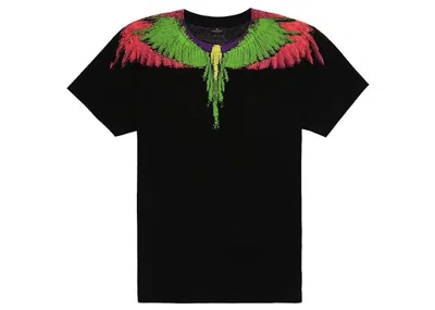 Pre-owned Marcelo Burlon County Of Milan Men's Marcelo Burlon Wing T-shirt In Black Green Pink