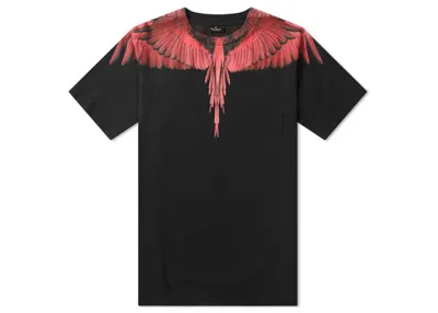 Pre-owned Marcelo Burlon County Of Milan Men's Marcelo Burlon Wing T-shirt In Black Red In Multi
