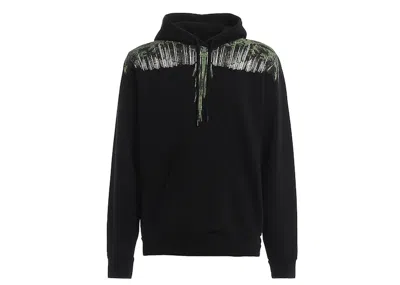 Pre-owned Marcelo Burlon County Of Milan Men's Marcelo Burlon Wood Wing Hoodie In Black Green