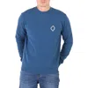 Marcelo Burlon County Of Milan Men's Petrol Blue Tempera Cross Print Sweatshirt In Blue