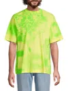 Marcelo Burlon County Of Milan Men's Tie-dye Cotton T-shirt In Lime