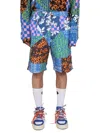 Marcelo Burlon County Of Milan Men's Mix & Match Bermuda Shorts In Blue