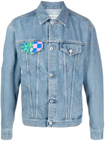 Marcelo Burlon County Of Milan Mix&match Denim Jacket In Blau