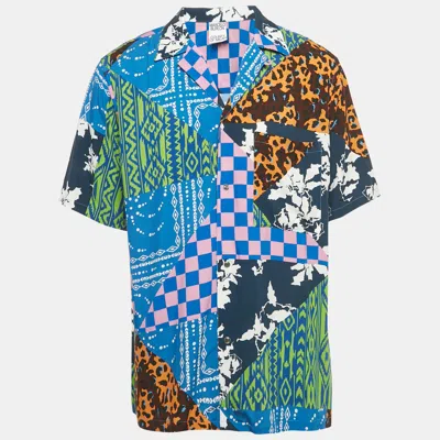 Pre-owned Marcelo Burlon County Of Milan Multicolor Printed Viscose Button Front Shirt L