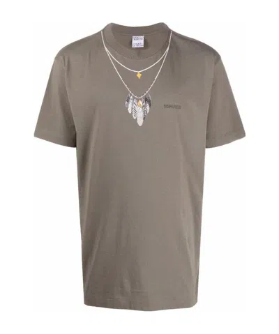 Marcelo Burlon County Of Milan Necklace-print T-shirt In Gray