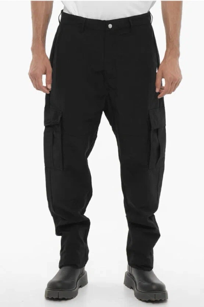 MARCELO BURLON COUNTY OF MILAN NYLON CARGO PANTS WITH EMBROIDERED LOGO