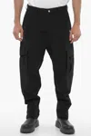 Marcelo Burlon County Of Milan Solid Color Cargo Sweatpants With Contrasting Embroidery In Black